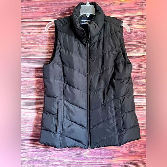Lands End Black Puffer Jacket. Size Small. - Picture 1 of 7
